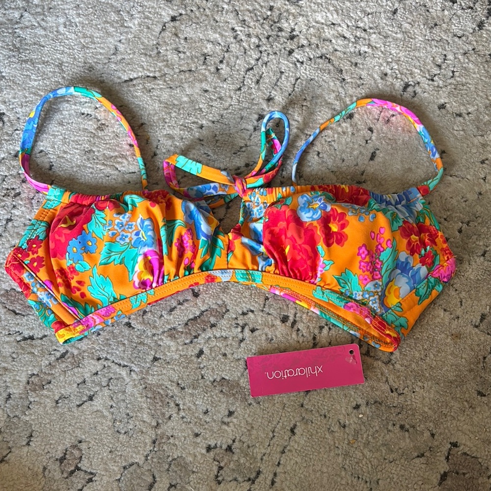 Colorful Floral Bikini Top